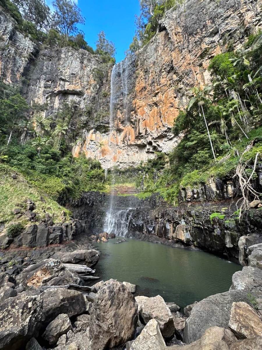 Stunning Purling Brook Falls, Springbrook National Park, Gold Coast, QLD.