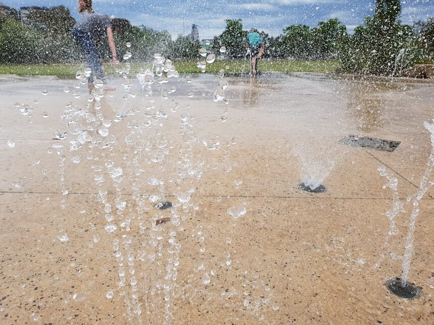 Fantastic water park in Melbourne @ Royal Park Nature Play Playground.